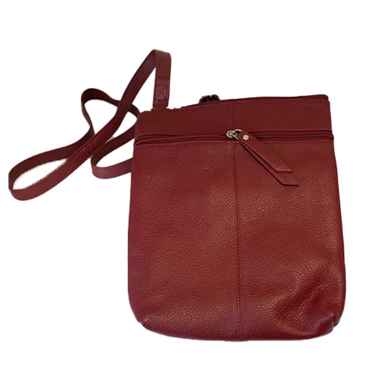 BOL Leather Crossbody Bag for Women with 2 Front Zipper Pockets - Stylish & Functional Purse for Daily Use, Travel, and Shopping