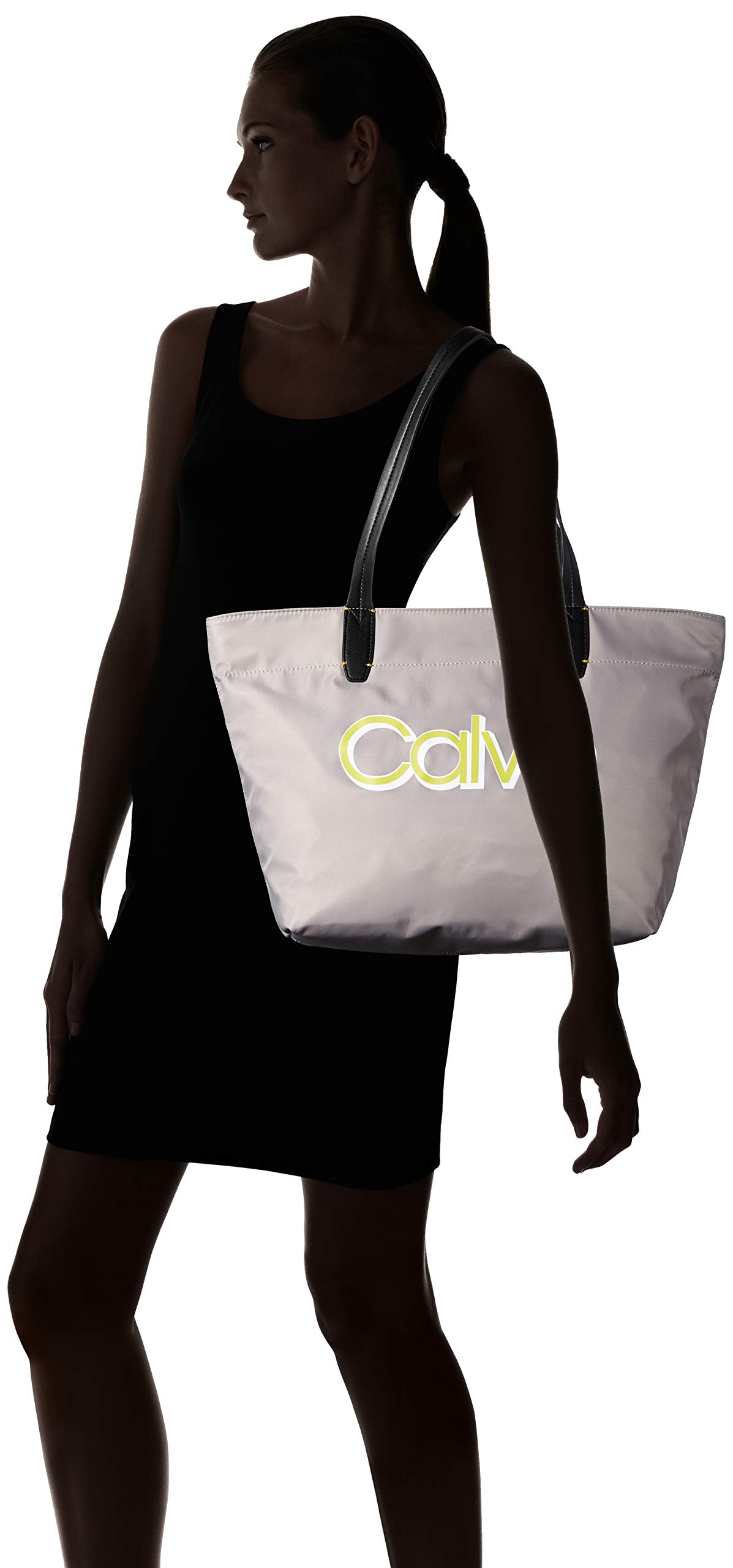 Calvin Klein Celia Nylon Small Tote Bag for Women - Lightweight & Durable Organizer Purse for Work, Travel & Everyday Use
