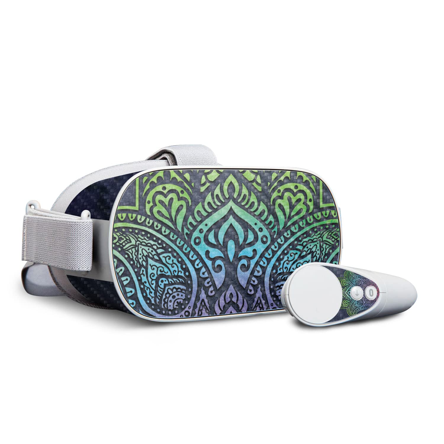 MightySkins Carbon Fiber Skin for Oculus Go - Rainbow Hamsa Design | Protective & Durable Textured Cover | Easy to Apply & Remove | USA Made | Perfect for Gaming, VR Protection & Style Customization