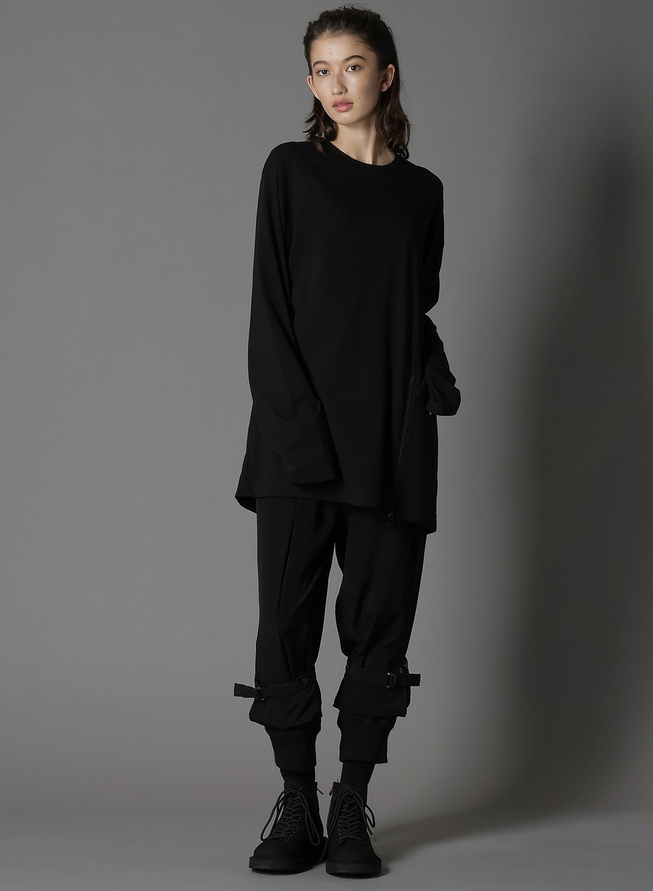 Soft Cotton Jersey Left Zipper Slit T-Shirt for Women - Trendy Casual & Streetwear Style - Perfect for Everyday Wear, Outings & Layering