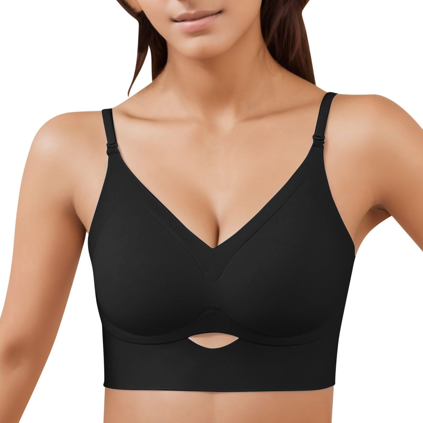 Women's Lingerie - Solid Color Underwire Backless Full Coverage Bras - Comfortable & Breathable Lounge Bralette for Everyday Wear, Sleep & Relaxation