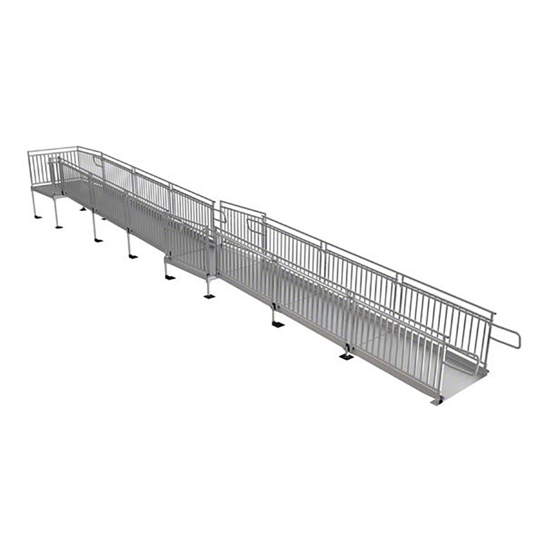 Pathway HD Modular Ramp System with Picketed Handrails - ADA Compliant Wheelchair Access Ramp for Home & Business Use - Durable Aluminum Construction for Indoor/Outdoor Accessibility Solutions