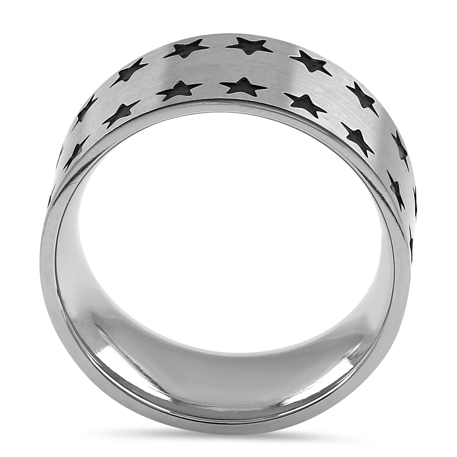Stainless Steel All Stars Band Ring for Men & Women - Trendy Unisex Fashion Jewelry Gift for Anniversary, Birthday, and Everyday Wear