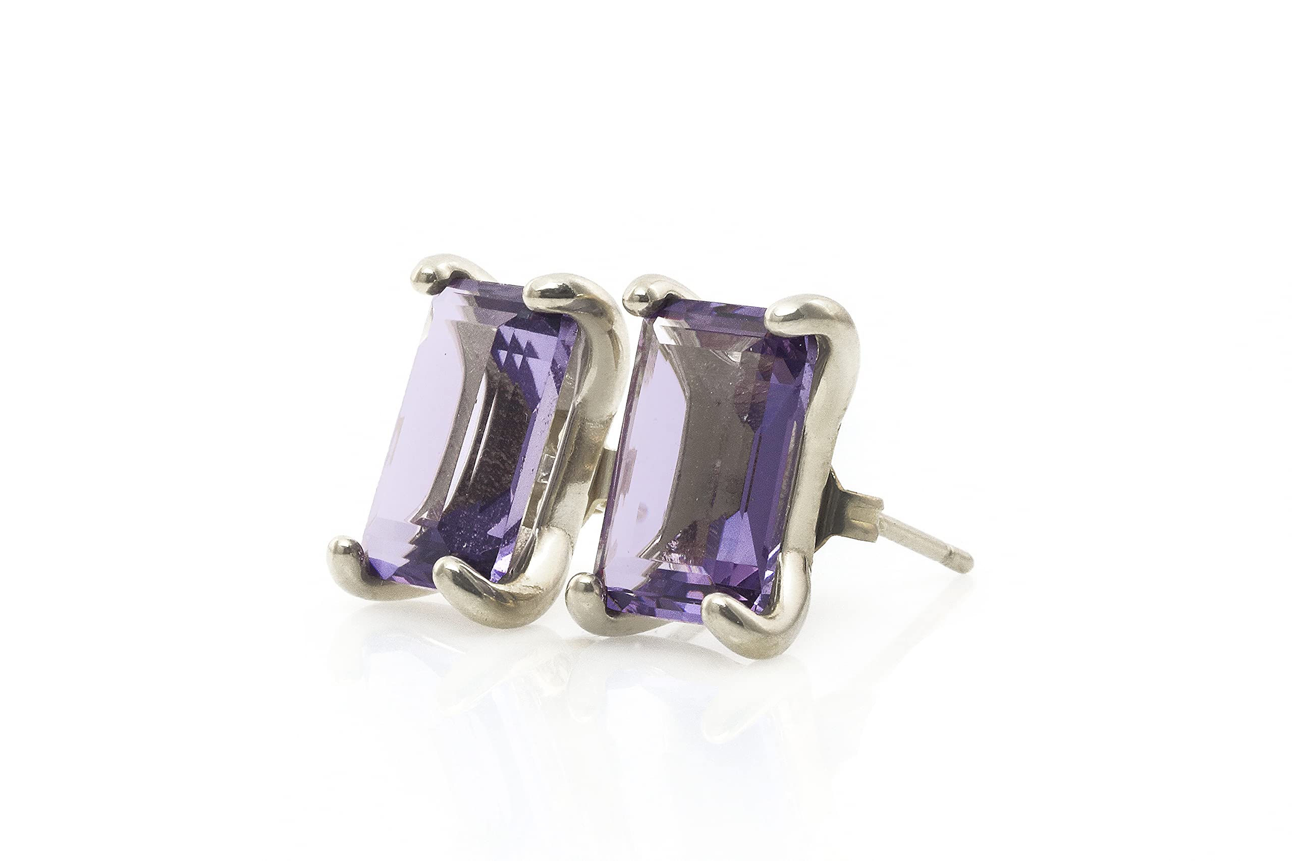 Handmade 925 Sterling Silver Amethyst Stud Earrings for Women | February Birthstone Jewelry | Everyday Wear & Gift Ready with Box | Elegant Purple Anemone Design