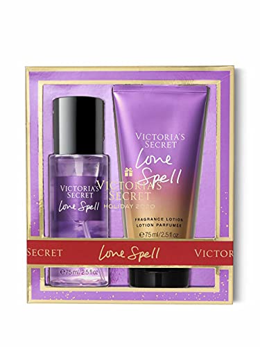 Victoria's Secret Love Spell Fragrance Gift Set - 2 Piece Body Mist & Lotion for Women, Romantic Date Night & Valentine's Day Gift