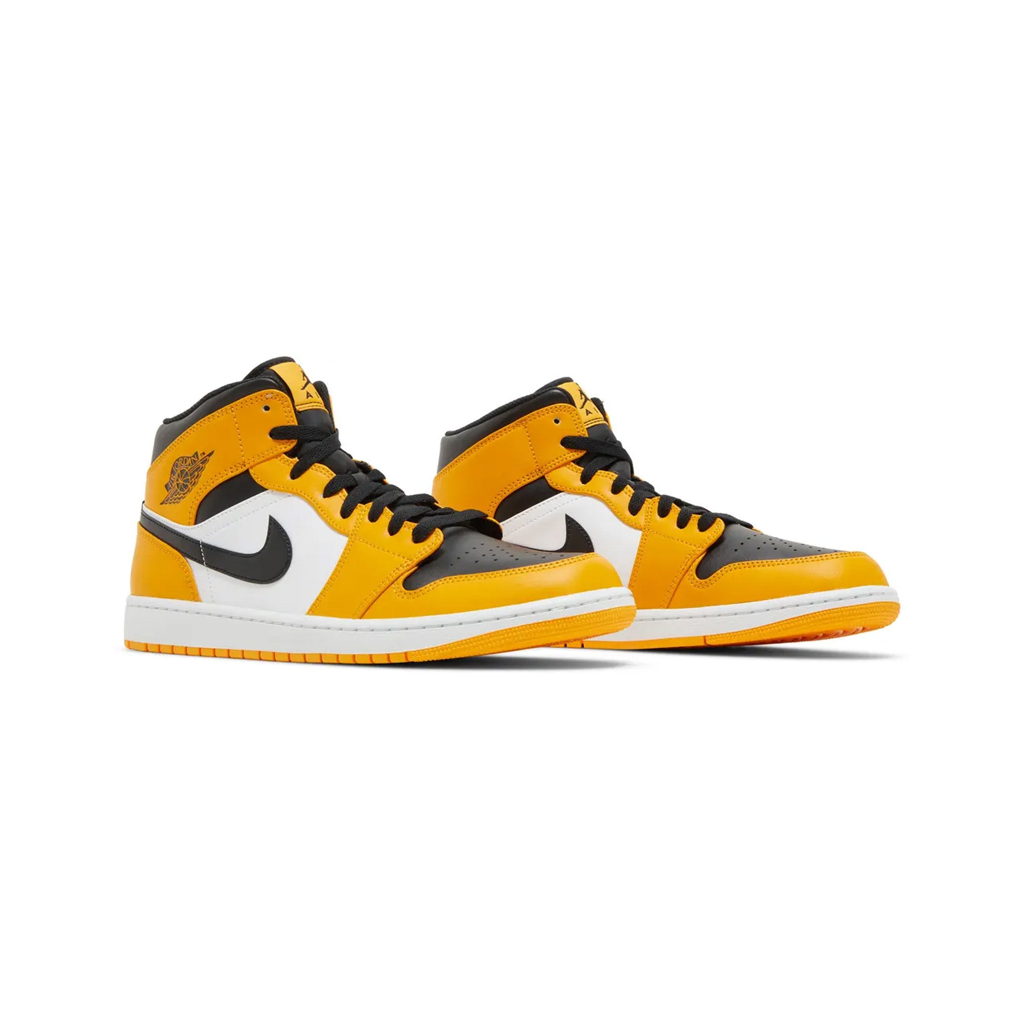 Air Jordan 1 Mid 'Yellow Black White' Sneakers (2022) - Men's Basketball Shoes for Casual Wear & Street Style Fashion