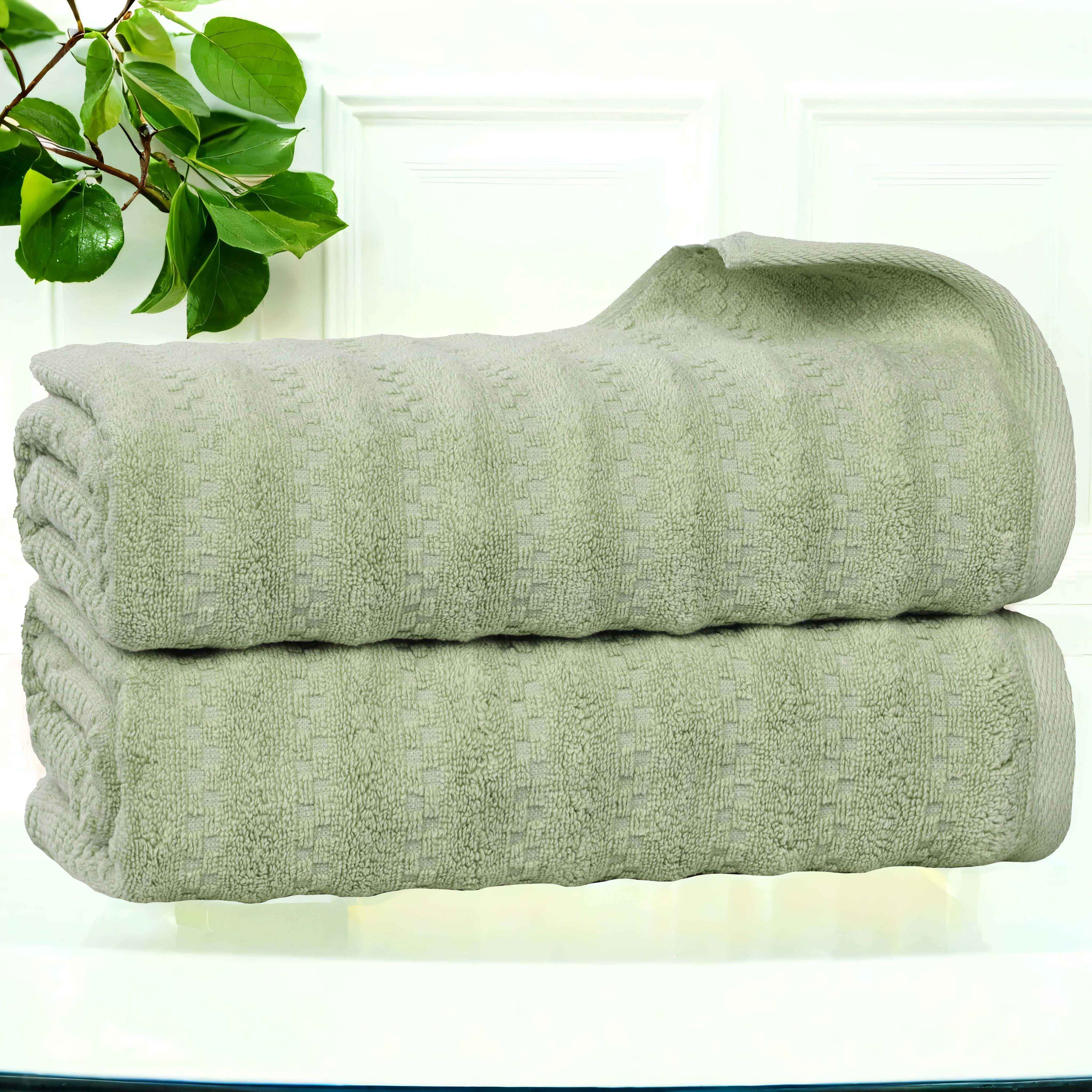 Premium Zuma Zero Twist Cotton Bath Towels Set of 2 - Medium Weight, Ultra Soft & Highly Absorbent - Perfect for Spa, Bathroom & Luxury Home Use