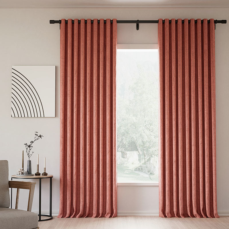 Linen Blackout Curtains with Grommet Top - Natural Modern Ivory White Custom Drapes for Bedroom & Living Room - Thermal Insulated Noise Reducing Window Treatments for Home Decor