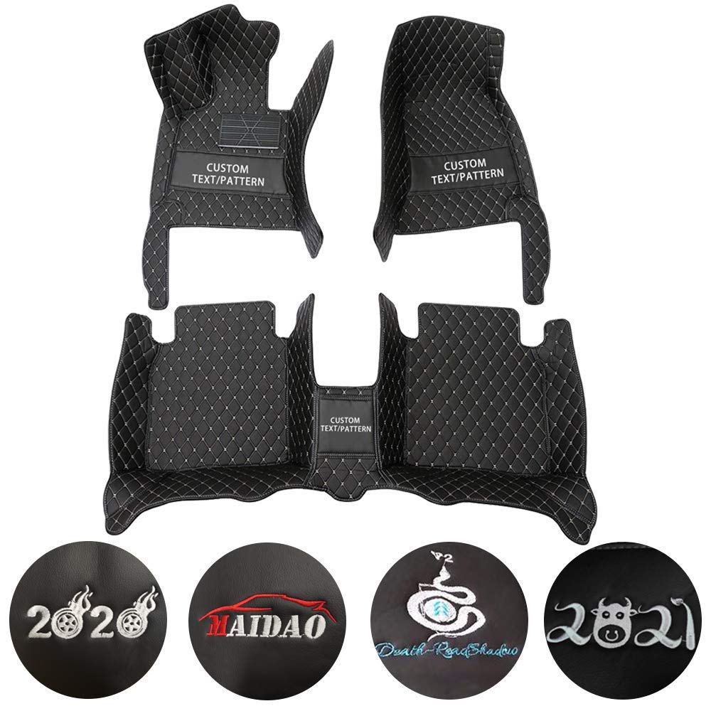 Custom Car Floor Mats for KIA Sorento 2015-2017 | 7-Seater Waterproof Non-Slip Leather Liners | Universal Fit for 99% Vehicle Models | Black/Beige Options | Perfect for Road Trips, Daily Commutes & Family Travel
