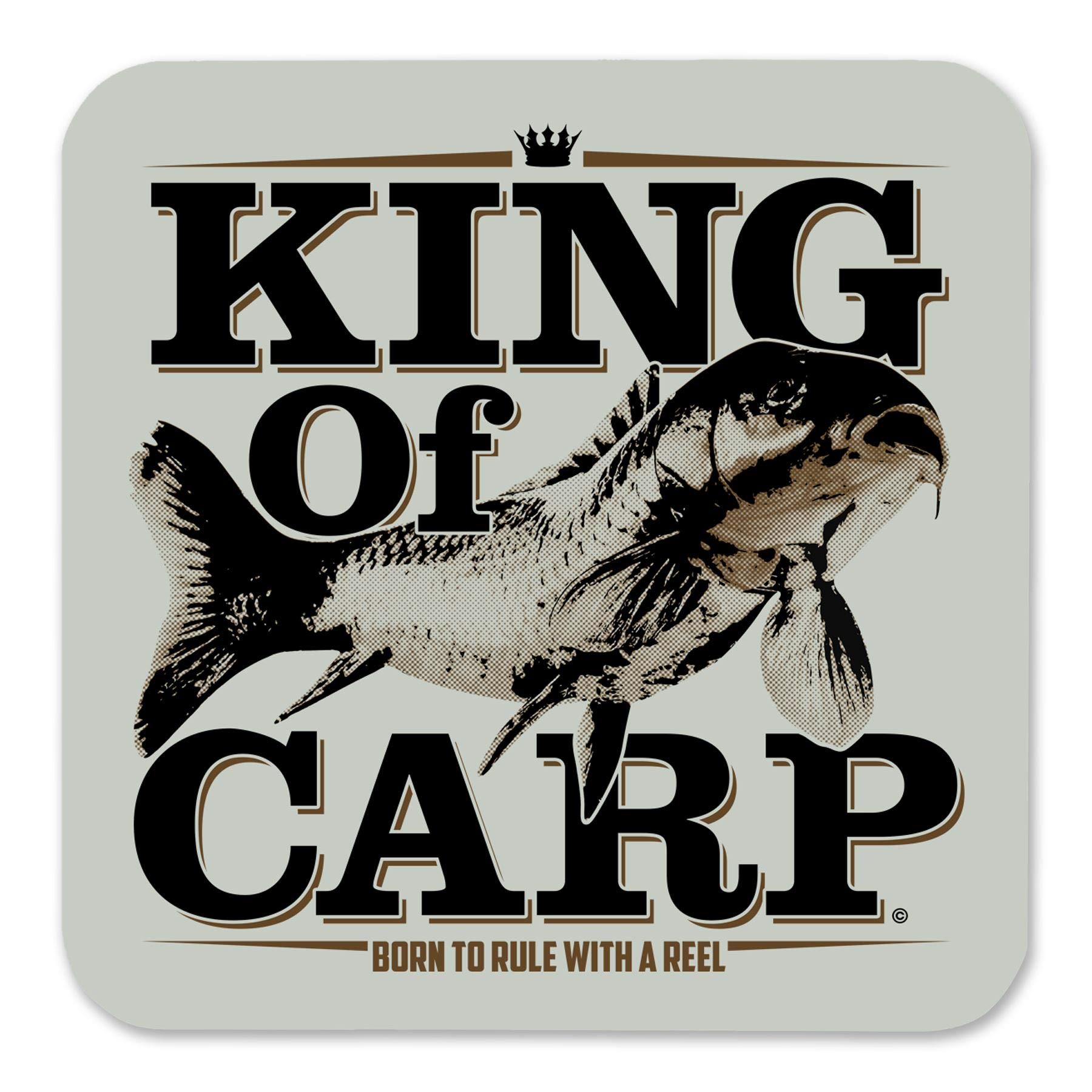 CO110 King Of Carp Coasters - Premium Fish-Themed Drink Coasters Set - Perfect for Home Bars, Game Rooms & Fishing Enthusiasts