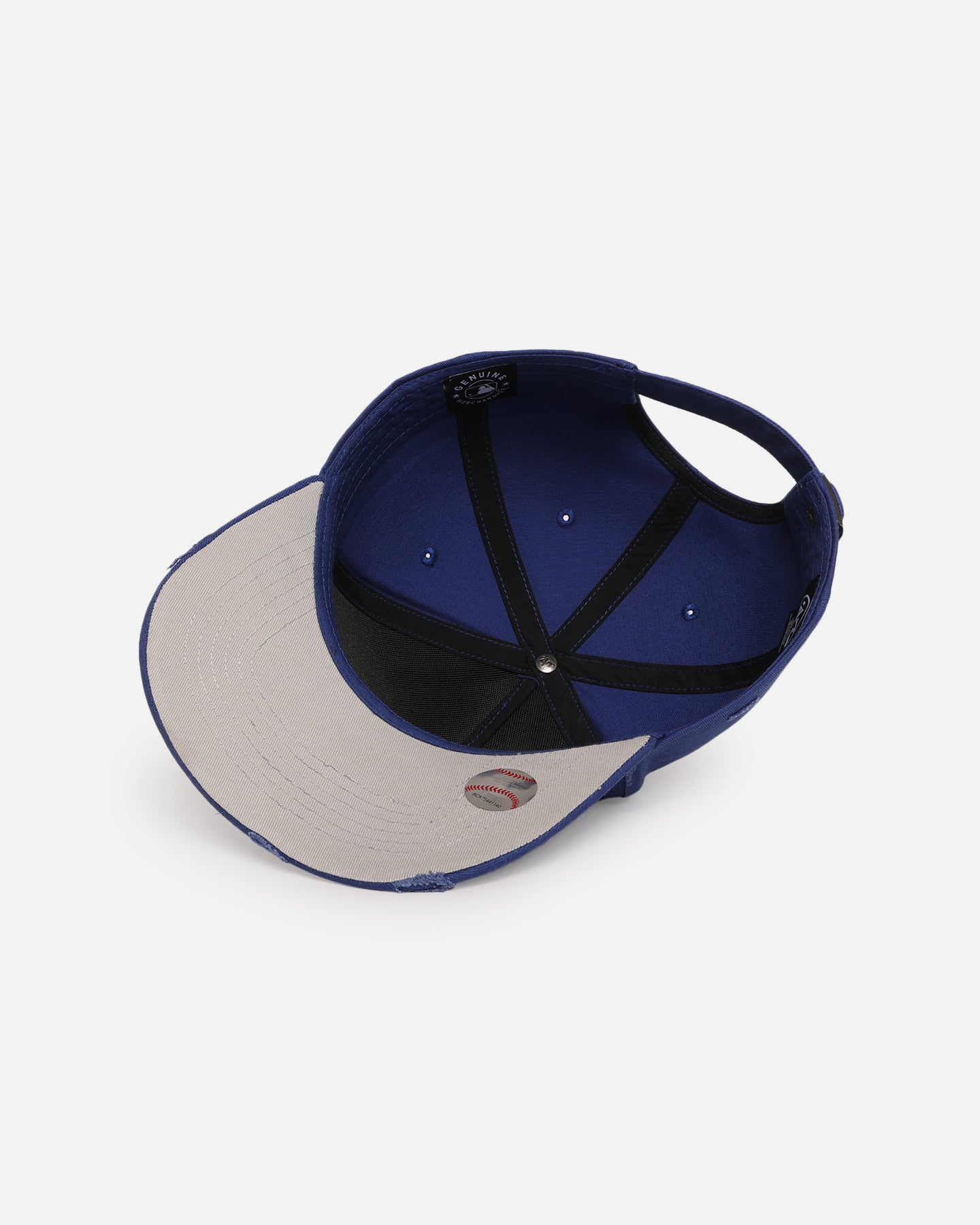 47 Brand Los Angeles Dodgers 'Destruct Gothic Visor' 47 Offside Strapback Snapback Hat - Royal/Royal - Adjustable Baseball Cap for Men & Women - Perfect for Games, Outdoor Sports & Casual Wear