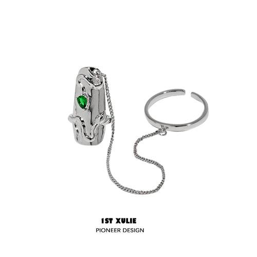 Slytherin House Nail Set Rings - Harry Potter Inspired Jewelry for Women & Girls - Perfect for Cosplay, Halloween Costume & Gift Giving