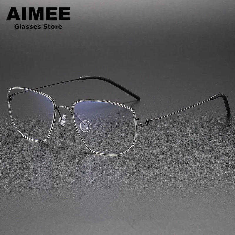 Aimee Women's Full Rim Square Screwless Titanium Eyeglasses Frame 13317 - Lightweight & Durable Eyewear for Work, Reading & Everyday Fashion