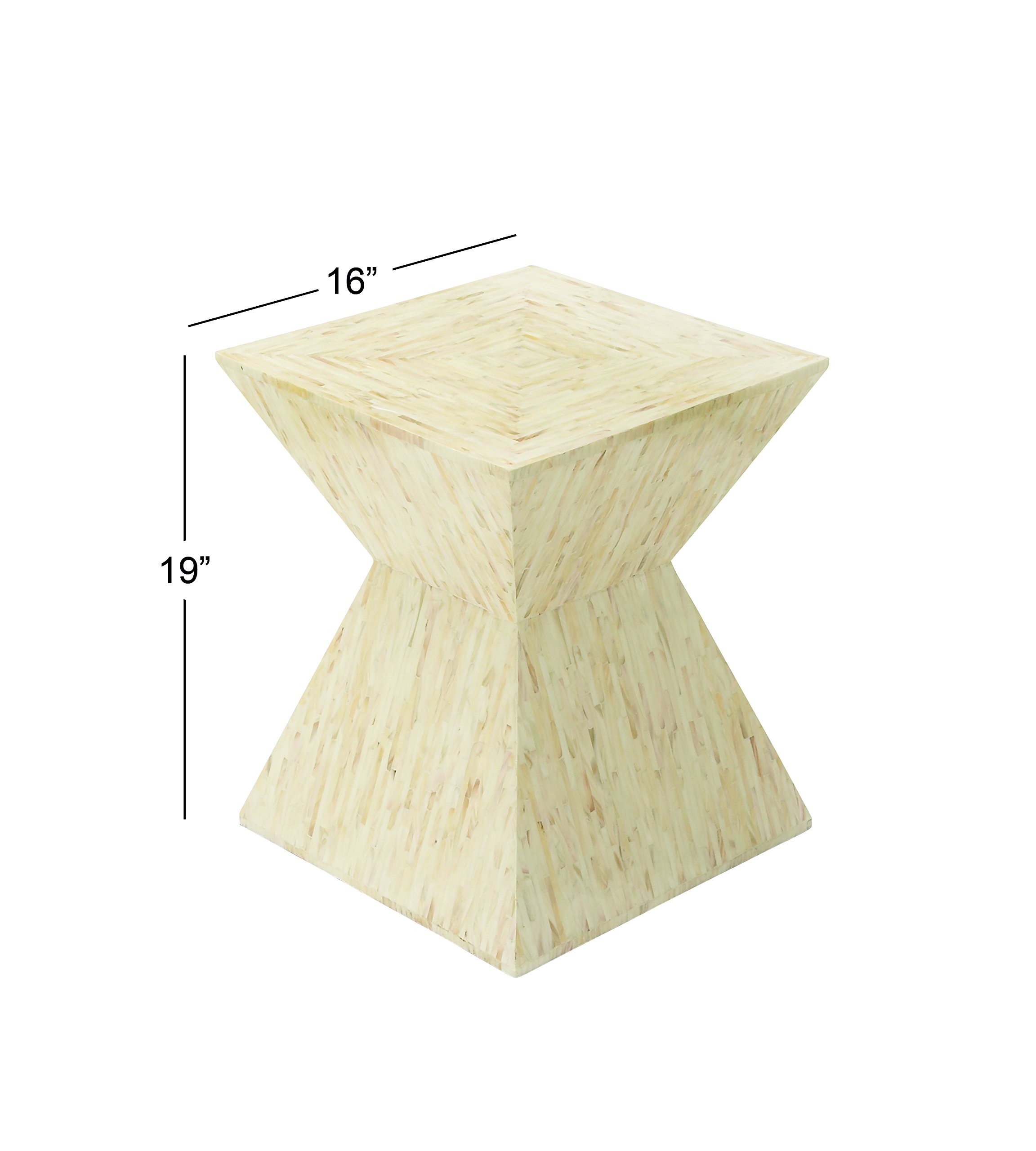 Deco 79 Handmade Mother of Pearl Shell Hourglass Shaped Accent Table - 16