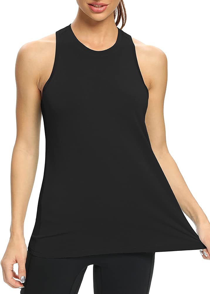Women's High Neck Racerback Workout Tank Tops - Loose Fit Athletic Yoga Shirts for Gym, Running & Fitness | Mippo Activewear