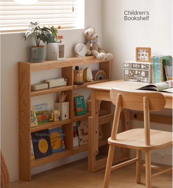 Oak Solid Wood Ultra Narrow Storage Rack - Space-Saving Shelf for Small Rooms, Bathroom, Kitchen & Closet Organization
