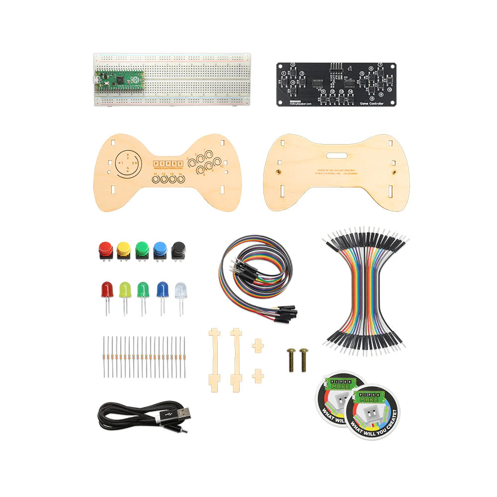 Piper Make DIY Game Controller Kit for Kids - Learn Coding & Electronics - Perfect for STEM Education, Raspberry Pi Projects & Home Learning