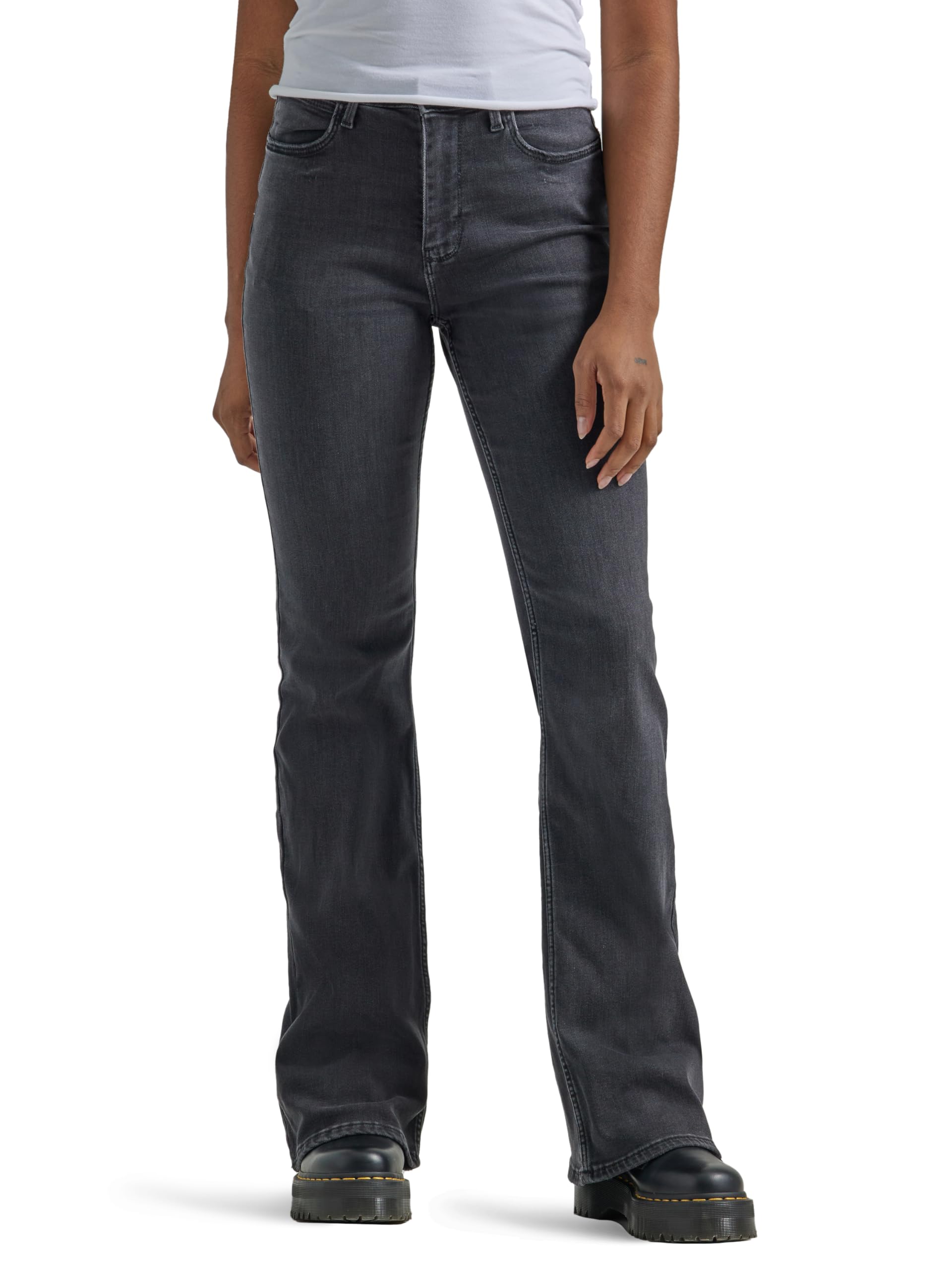 Wrangler Women's High Waisted Fierce Flare Jeans - Comfortable Stretch Denim Pants for Casual Wear & Everyday Outfits