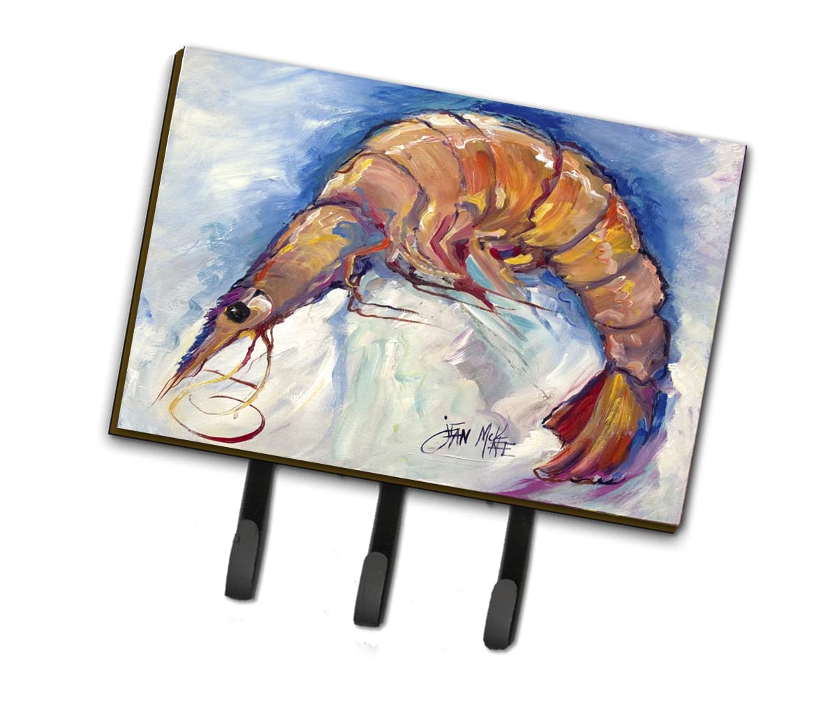 Caroline's Treasures JMK1112TH68 Decorative Shrimp-Themed Wall Hook - Key Holder, Coat Rack & Organizer for Keys, Leashes, Towels, Aprons | Perfect for Kitchen, Entryway & Bathroom Organization