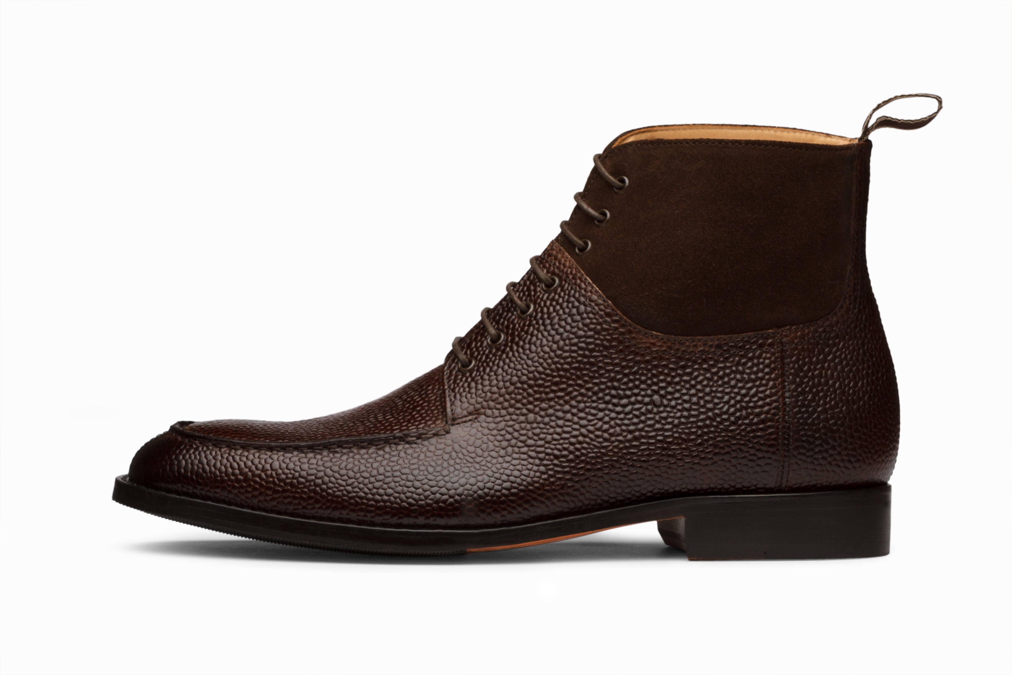Men's Dark Brown Split Toe Derby Suede Combination Boots - Comfortable & Stylish Casual & Dress Shoes for Work, Office & Outdoor Wear