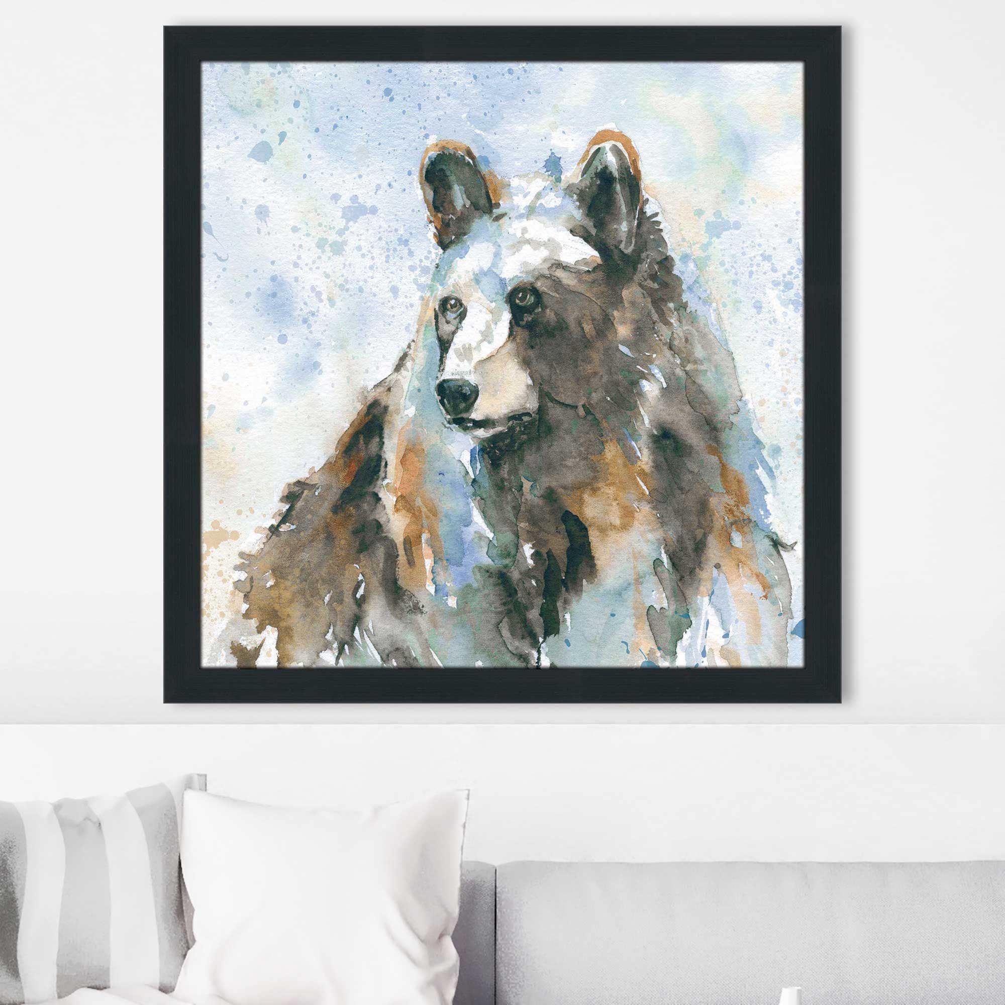 Black Bear On Blue by Carol Robinson - Premium Acrylic Wall Art Print - Perfect for Living Room, Bedroom & Office Decor