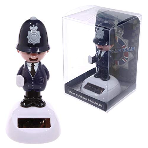 Solar Powered Animated Policeman Toy Car - Fun Kids Gift, Office & Car Decor (10.5cm x 5cm x 5.5cm, Multicolor) - Perfect for Birthday Gifts, Desk Decorations & Children's Playtime
