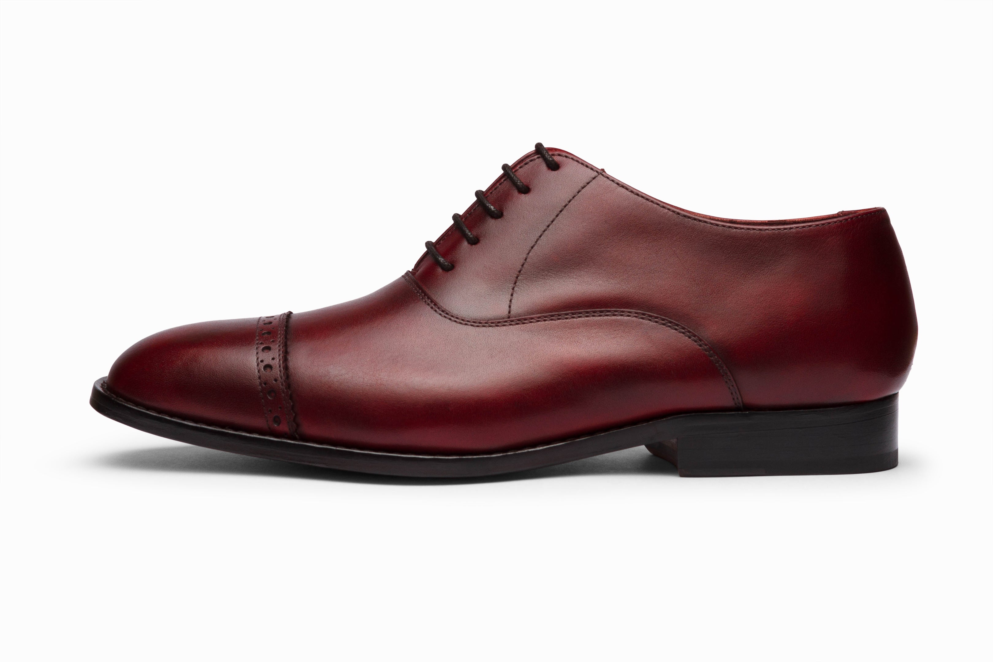 Premium Dark Oxblood Quarter Brogue Oxford Shoes for Men | Classic Dress Shoes for Business, Formal & Wedding Occasions