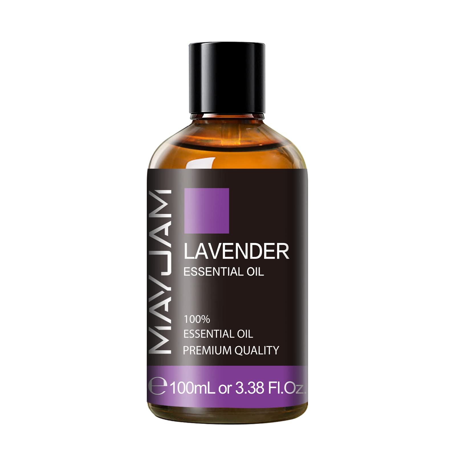 MAYJAM 100% Pure Lavender Essential Oil - 3.38 Fl Oz (100ml) for Aromatherapy, Diffusers, Massage, Soap & Candle Making | Relaxing Scent for Stress Relief, Sleep & Home Spa