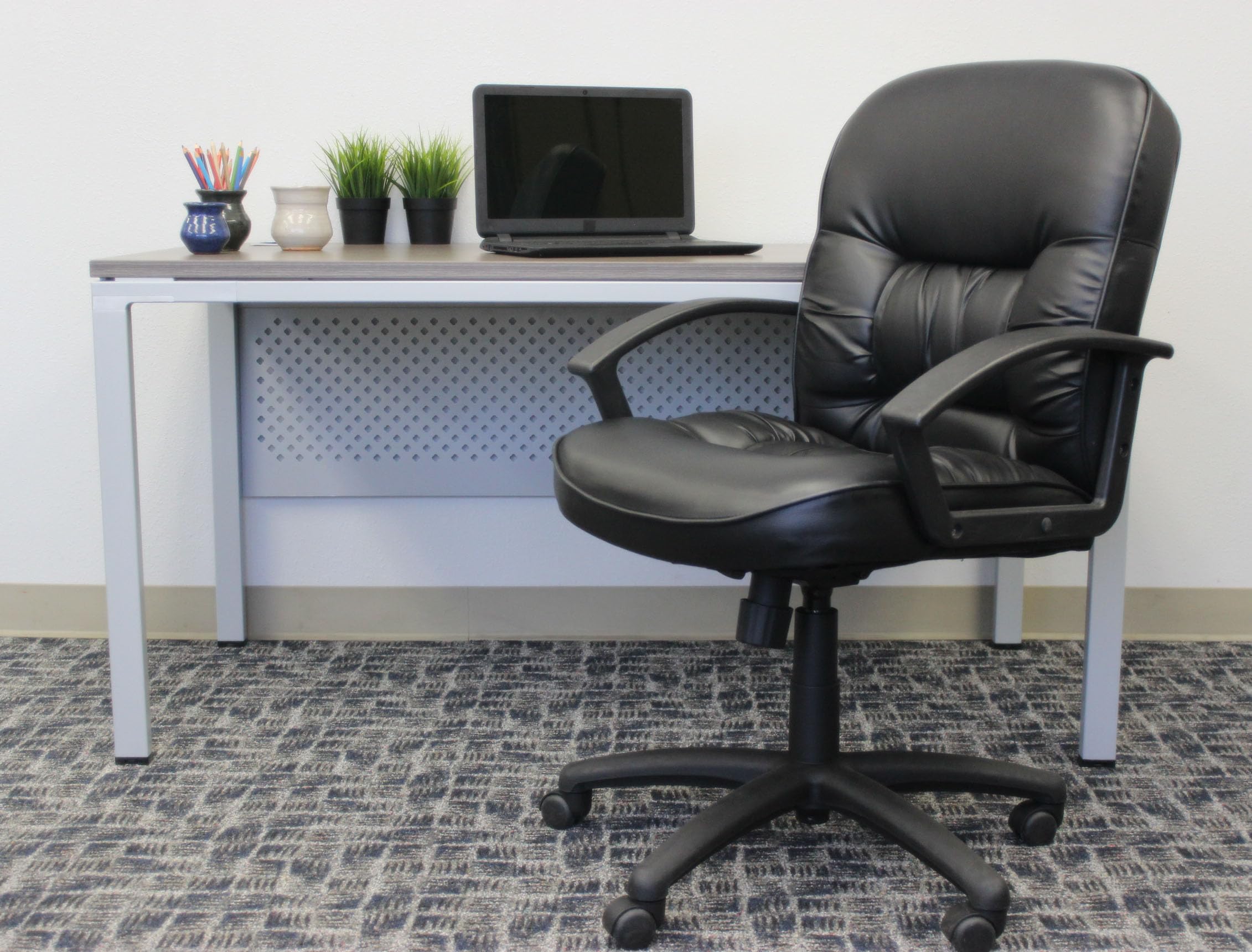 Premium Executive Office Chair - Ergonomic High Back Leather Chair for Home & Business Use - Adjustable Swivel Task Chair with Lumbar Support - Ideal for Long Hours of Comfortable Seating (Black)
