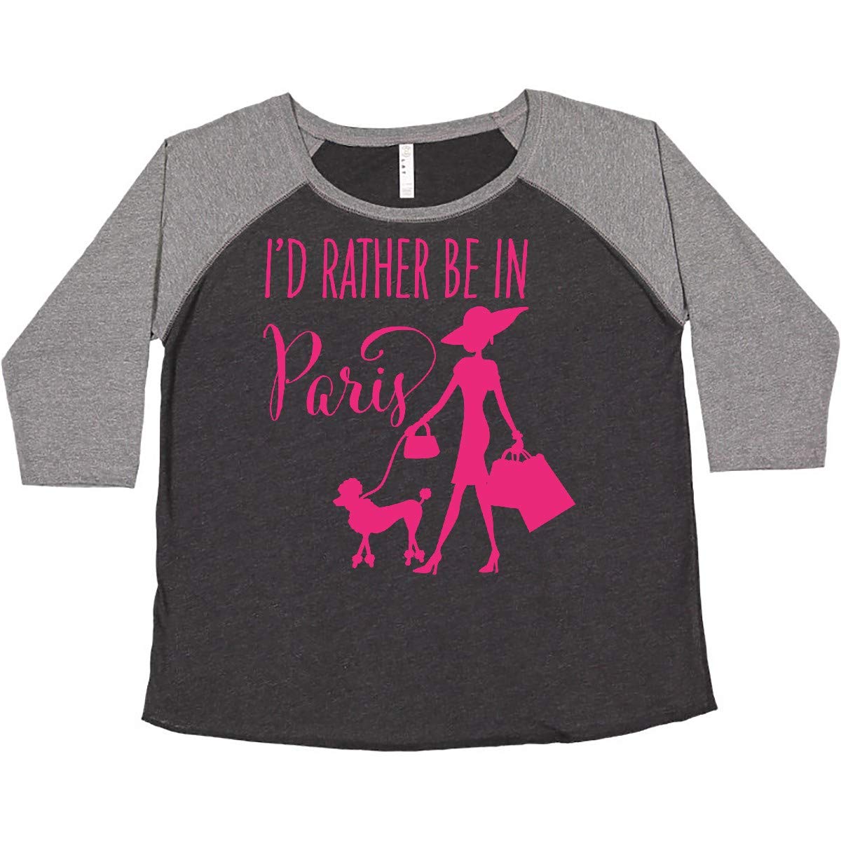 Inktastic 'I'd Rather Be in Paris' Women's Plus Size Travel & Shopping Graphic Tee - Casual Outfit for Vacation, Sightseeing & City Exploration