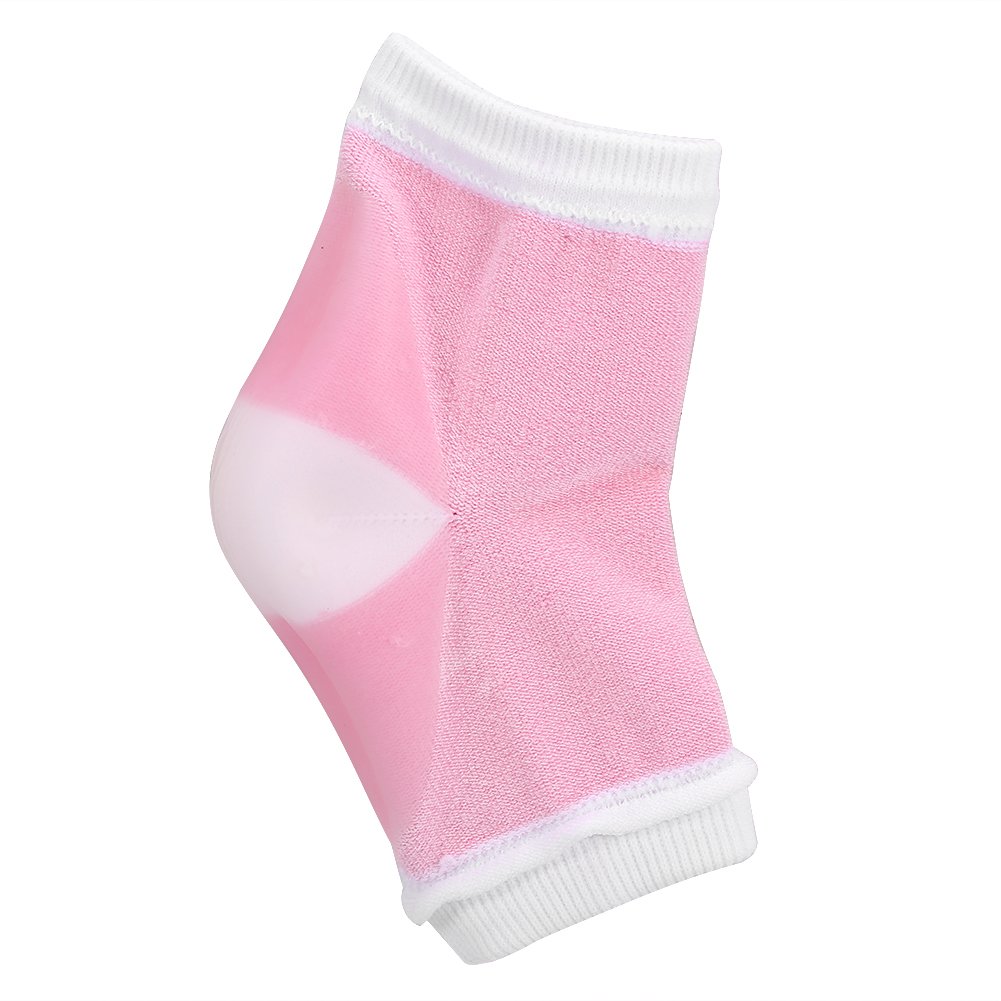 Moisturizing Gel Heel Socks for Dry Cracked Heels - 2 Pack Washable Open Toe Spa Socks for Pedicure & Foot Care - Soft Heel Protection Socks (Pink) - Perfect for Nighttime Foot Treatment & Relaxation at Home