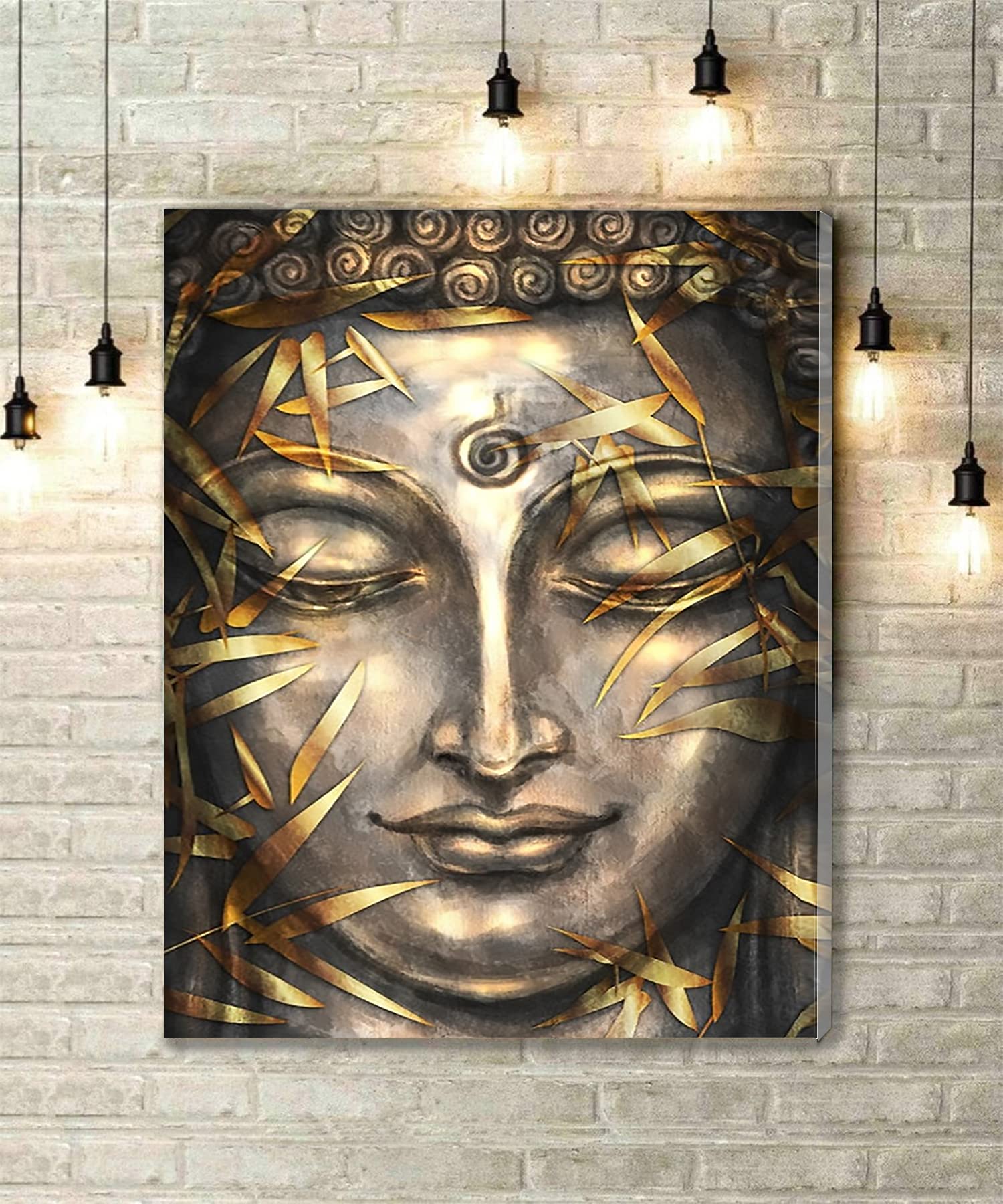 Buddha Canvas Wall Art - Natural & Vivid Framed Print for Living Room & Office Decor - Ready to Hang 16x24 Inches - Perfect for Meditation Spaces & Zen Home Décor