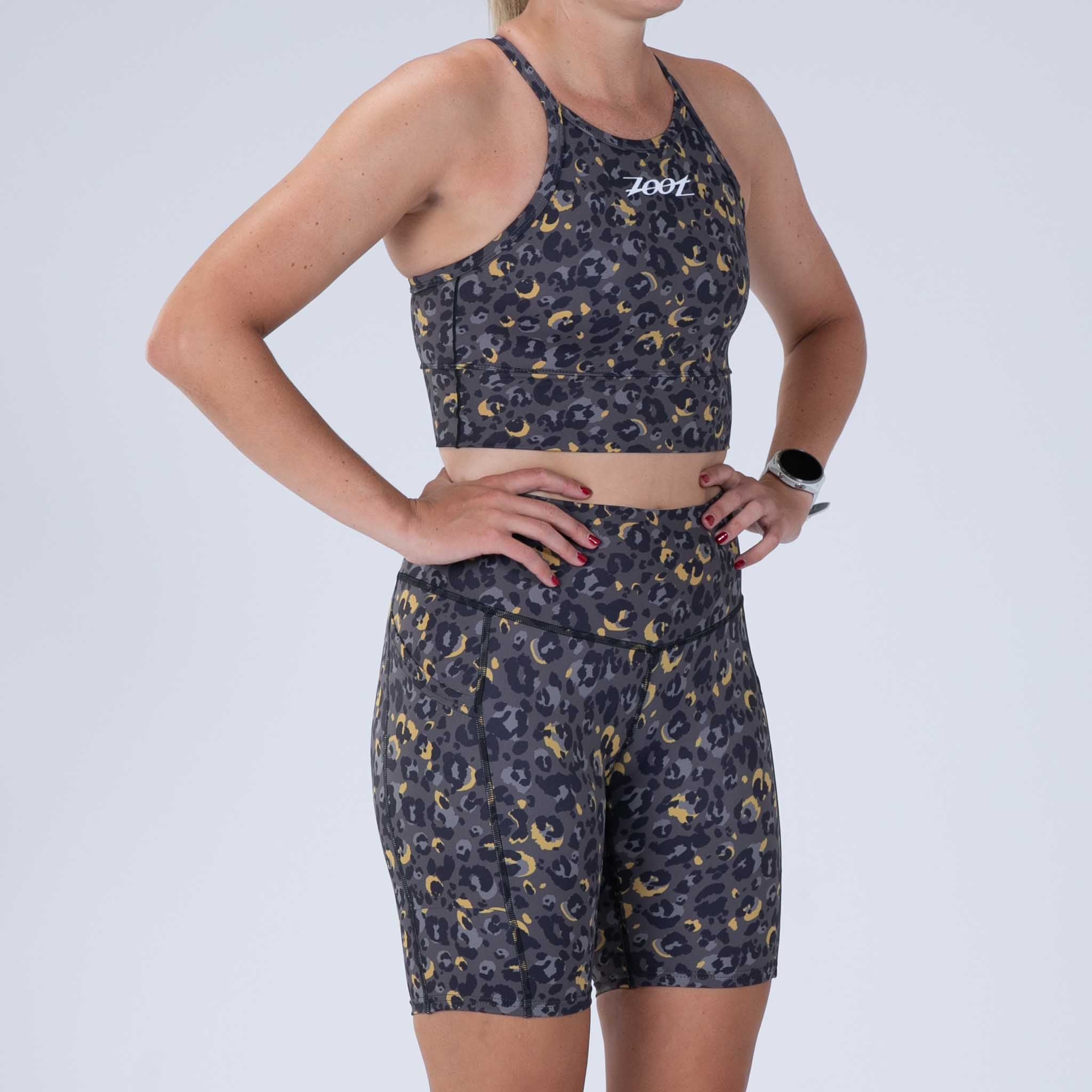 Women's Running Shorts - Cheetah Print High-Waisted Athletic Shorts for Workouts, Yoga & Gym | Breathable & Comfortable Fitness Apparel