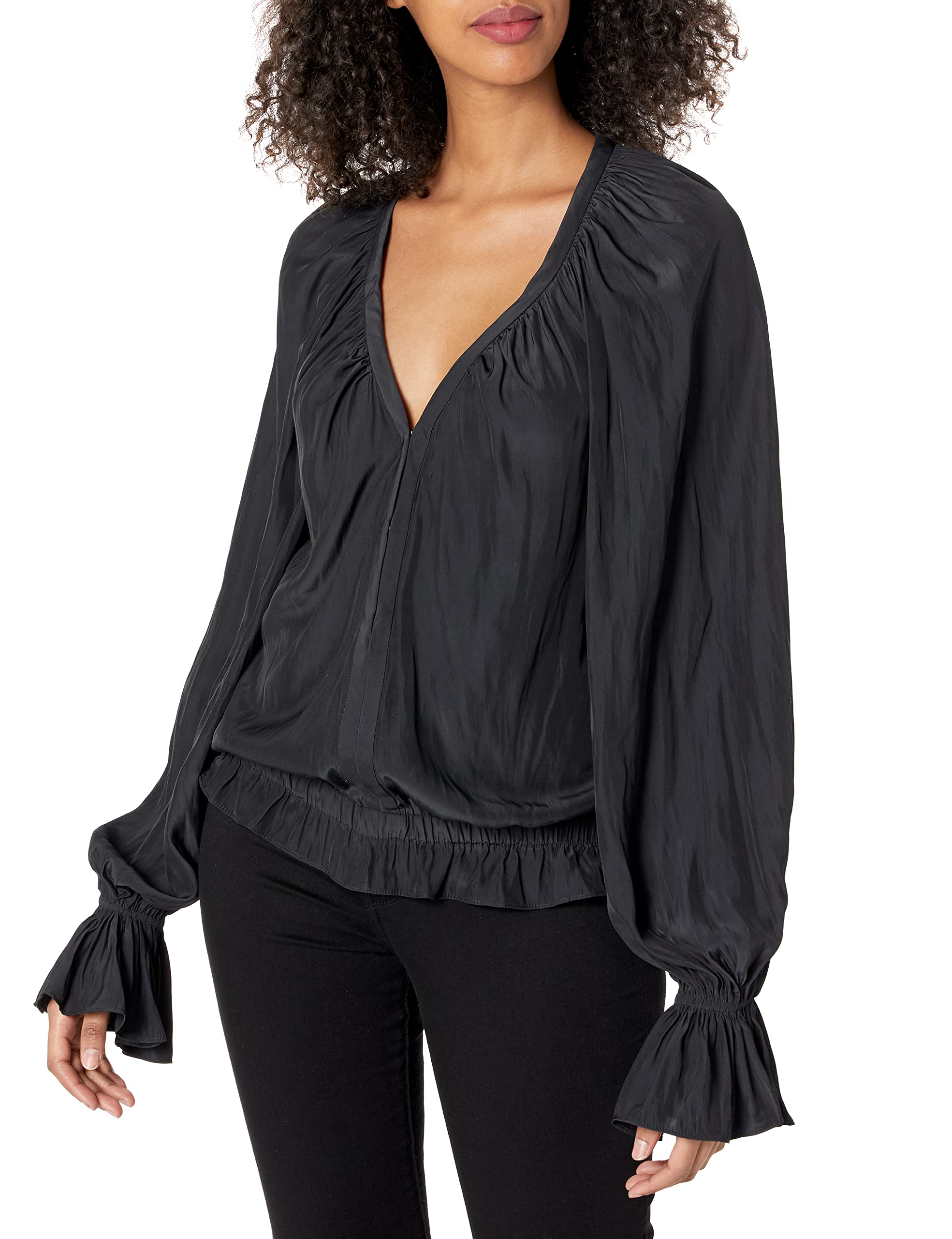 Ramy Brook Women's Long Sleeve Brielle Top - Soft Stretch Blouse for Work & Casual Wear | Perfect for Office, Date Night & Everyday Outfits
