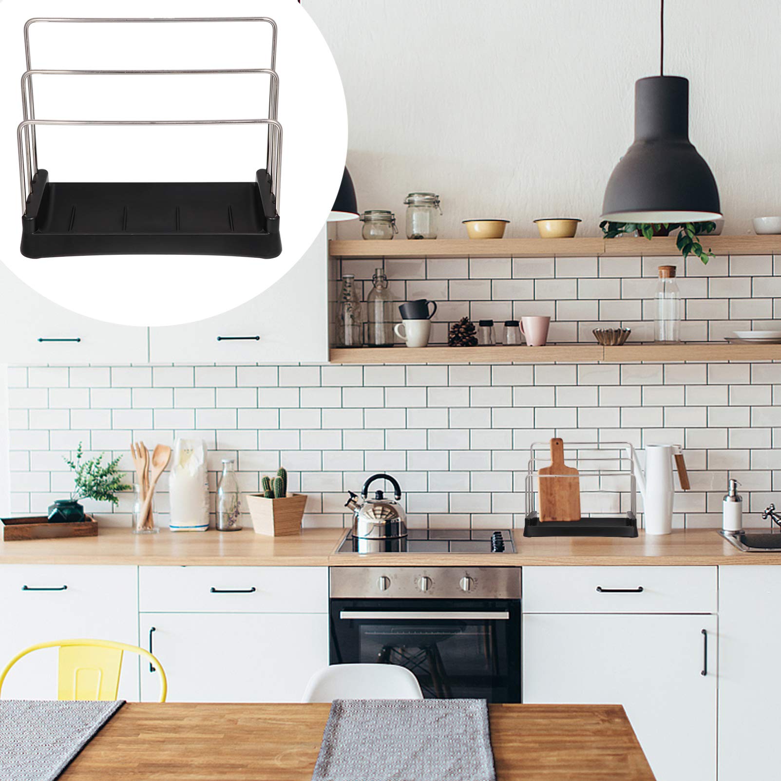 Premium Metal Cookware Organizer Rack - Sturdy Storage Shelf for Pots, Pans, Lids & Cutting Boards | Space-Saving Kitchen Cabinet Organizer | Perfect for Small Kitchens & Cluttered Cabinets