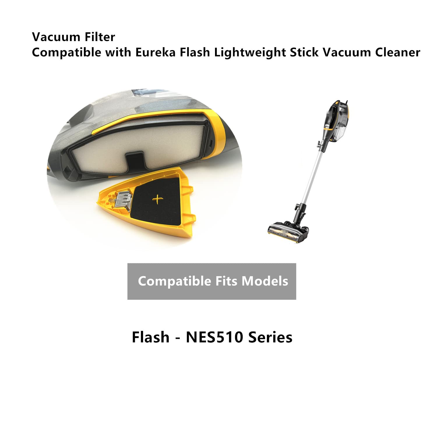 Eureka Flash Vacuum Filters (3 Pack) - NES510, N0205, N0206, N0207 - for Home Cleaning