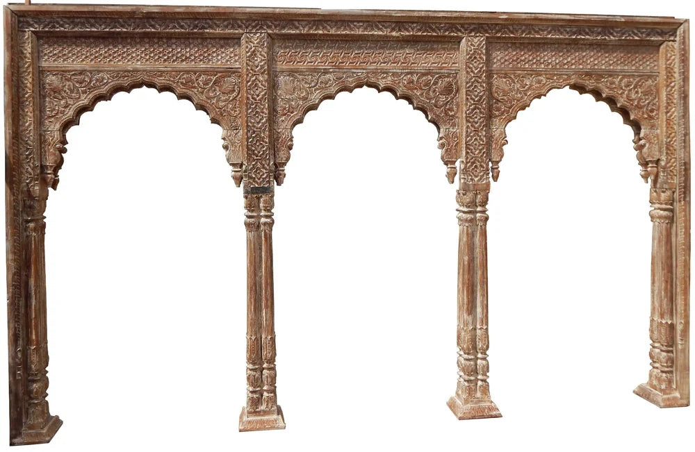 Handcarved Jharokha Arch Design Mirror Frame 150x100x4cm - Elegant Wall Decor for Living Room, Bedroom & Entryway - Perfect for Home, Office & Hotel Décor