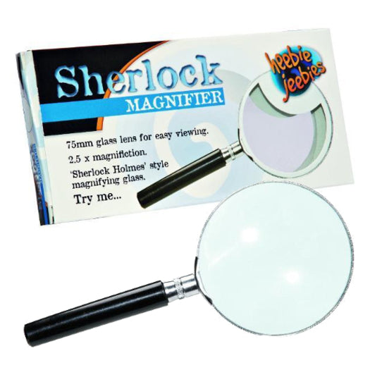 Sherlock Holmes Style 75mm Metal Magnifying Glass - Premium Detective Tool for Crime Scene Investigation, Reading Small Prints & Collectible Display
