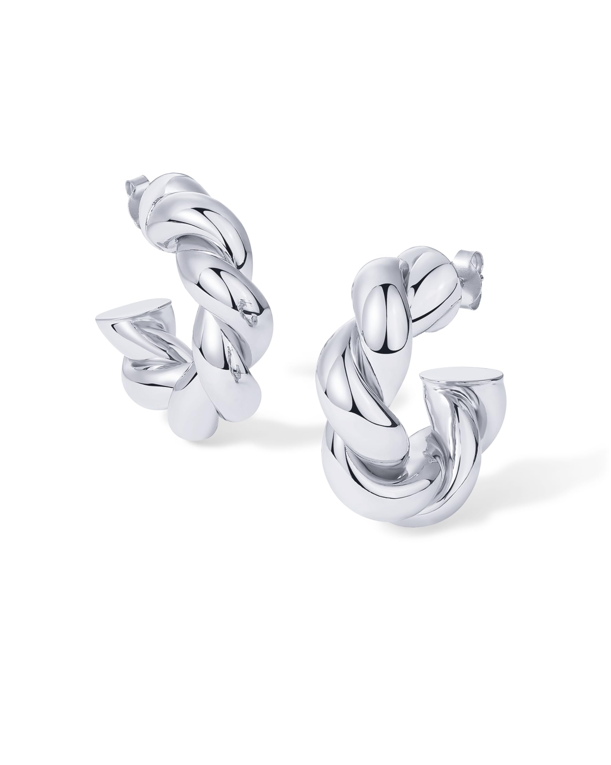 PAVOI 14K Gold Plated Chunky Twisted Puffed Rope Hoop Earrings for Women | Fashion Jewelry Gift for Her | Perfect for Parties, Weddings & Everyday Wear