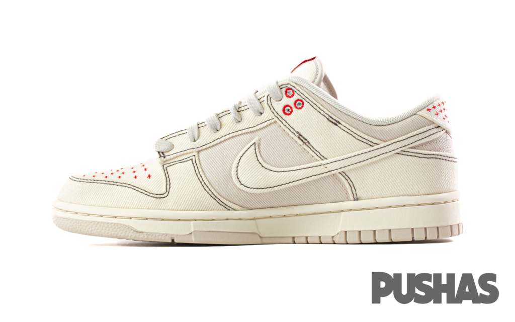 Nike Dunk Low 'Light Orewood Brown Sashiko' Sneakers (2023) - Men's Retro Basketball Shoes for Casual Wear & Street Style Fashion