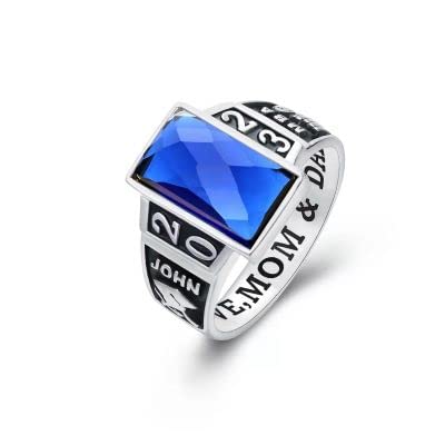 Authentic PJM Mementos USA Premium Class Ring for Men - 925 Sterling Silver or 10KT Gold Checkerboard Collection - Custom High School & College Graduation Ring - Perfect Graduation Gift for Him | Ideal for Commencement Ceremonies, Alumni Events & Special Milestones