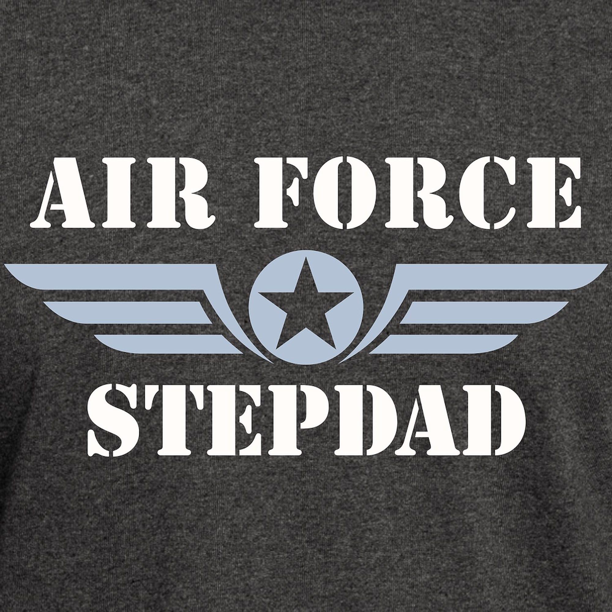 Air Force Stepdad Dark T-Shirt for Men - 100% Cotton Classic Graphic Tee - Perfect for Military Appreciation, Father's Day & Casual Wear