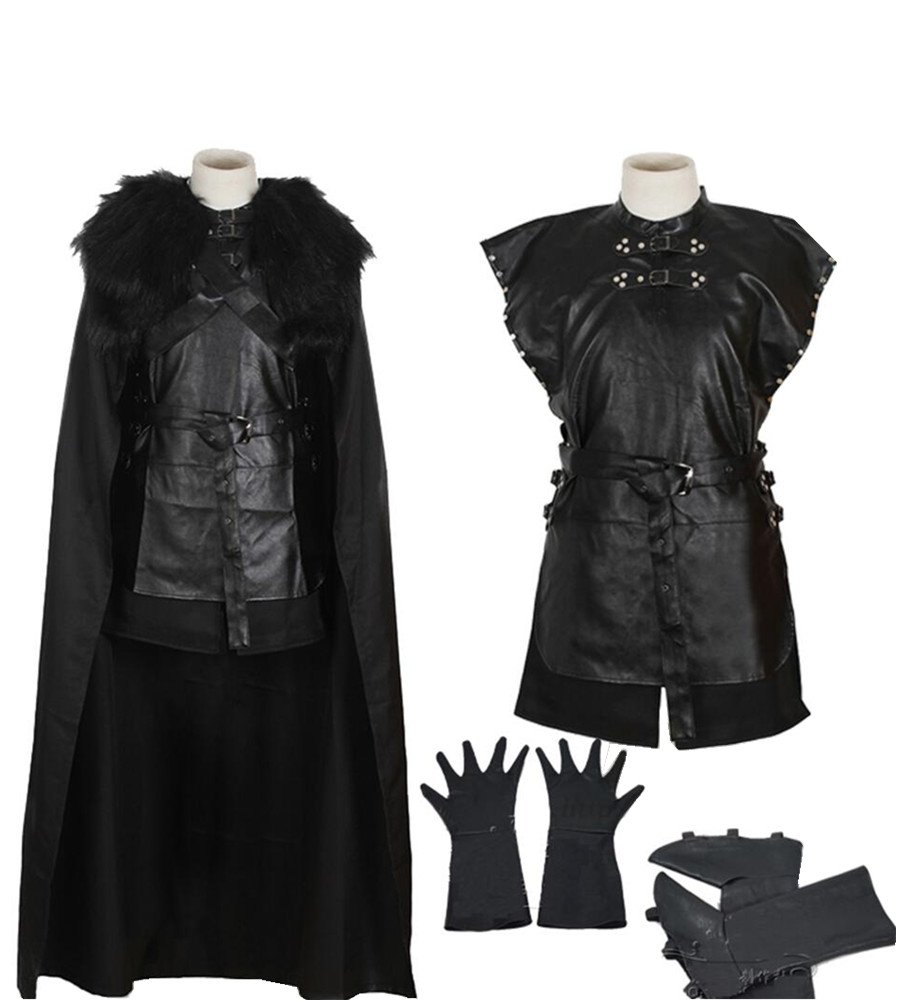 John Snow Costume for Men - Adult Game of Thrones Halloween Cosplay Outfit with Cloak & Sword - Perfect for Halloween Parties, Comic Con, and Themed Events