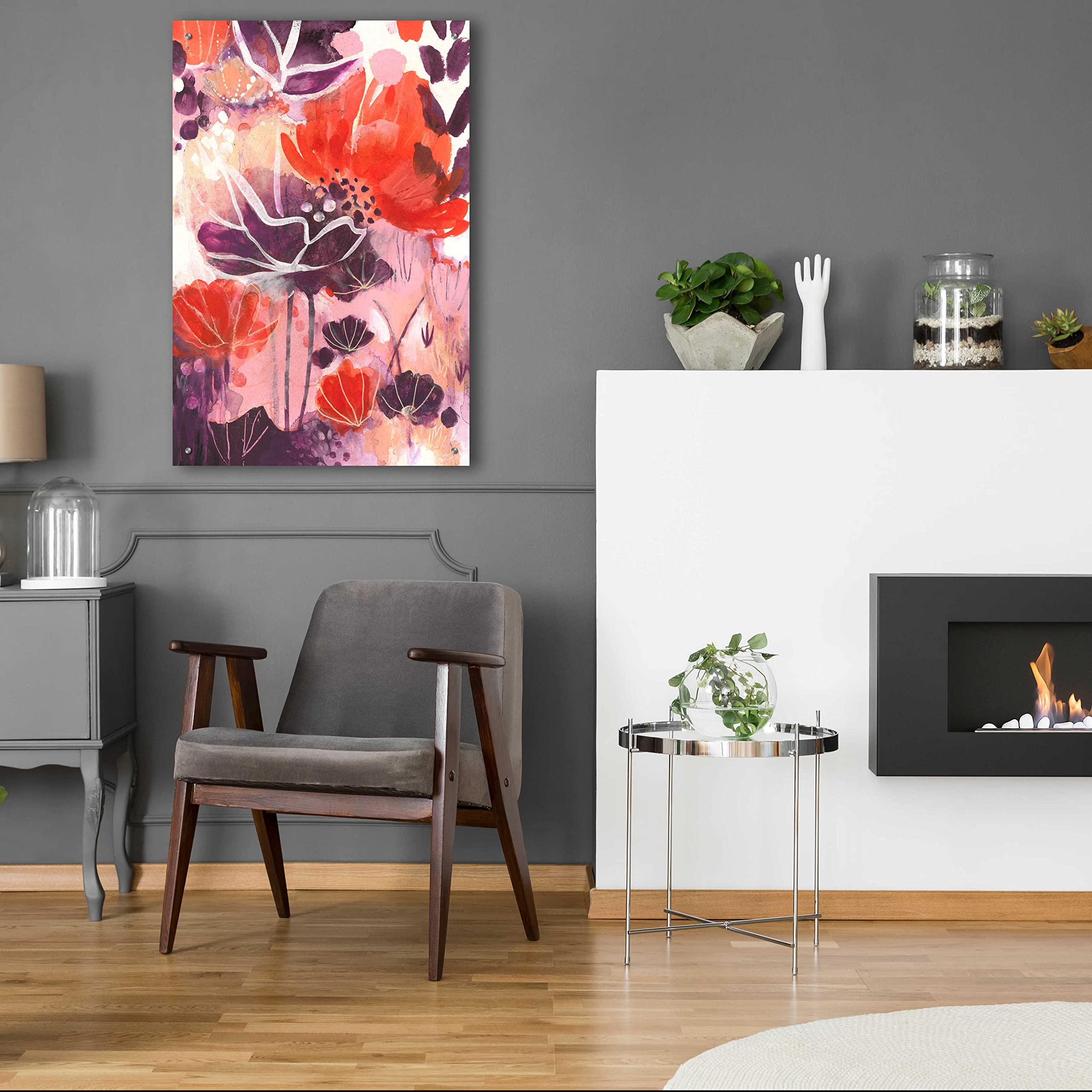 Corina Capri 'Open Up' Acrylic Glass Wall Art - 24x36 Inches Modern Abstract Painting for Living Room, Bedroom & Office Decor