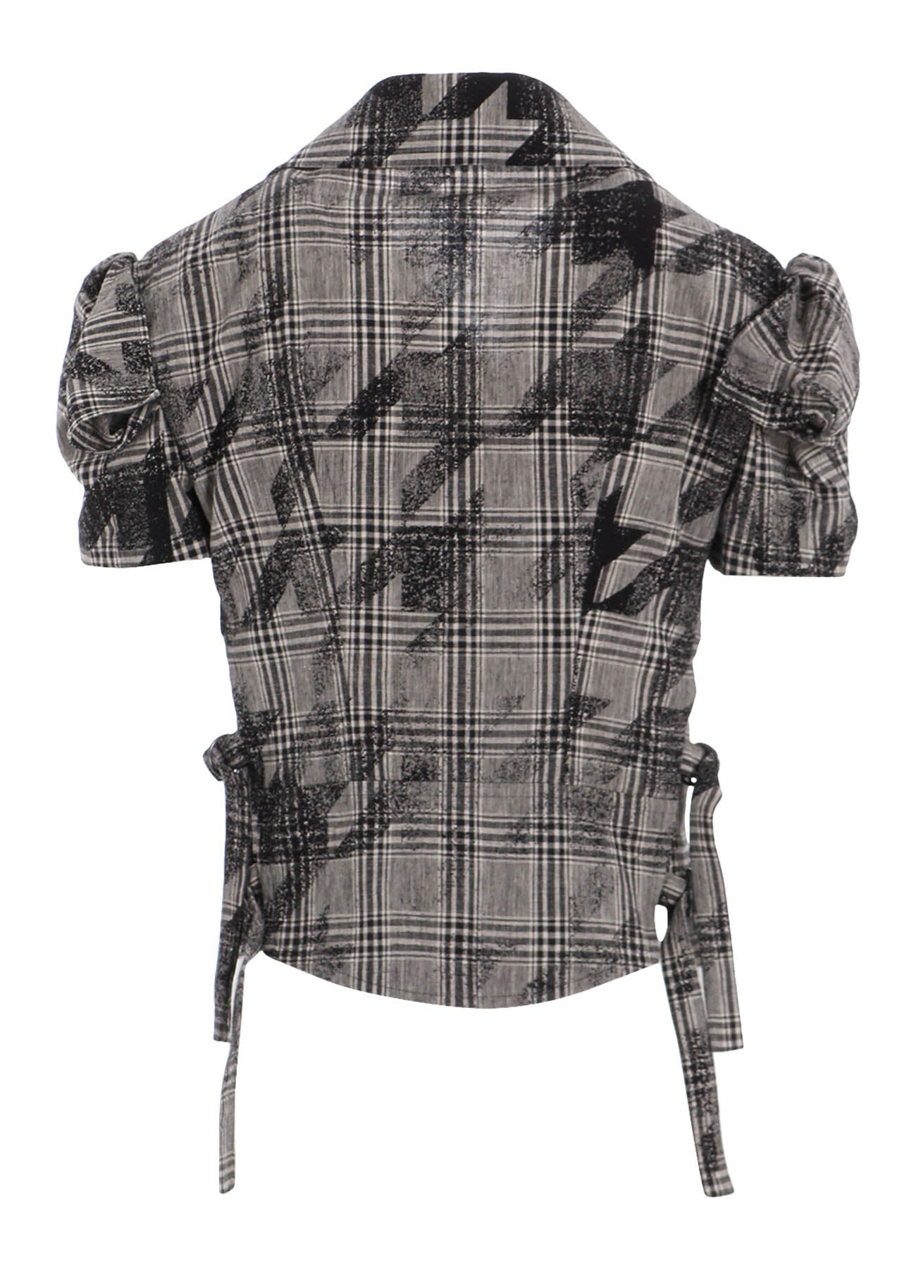 Stylish Cotton Linen Plaid Houndstooth Short Sleeve Moto Jacket for Women - Perfect for Casual Outings, Spring Fashion, and Motorcycle Rides