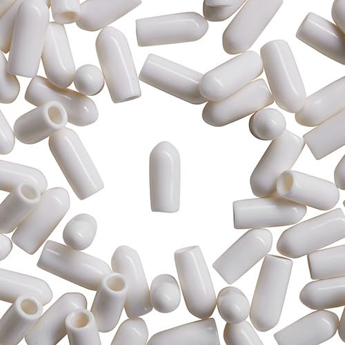 WidgetCo #8 Screw Thread Protectors - 100 Pack, White Plastic Bolt & Screw End Caps for Protection - Perfect for Construction, Automotive, and DIY Projects