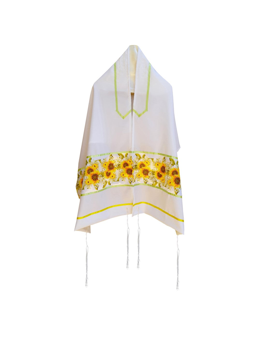 Sunflower Field Tallit for Women & Girls - Floral Prayer Shawl for Bat Mitzvah, Synagogue & Jewish Ceremonies | Elegant Feminine Tallit Set for Worship & Special Occasions