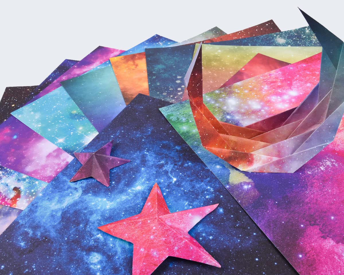 12x12 Scrapbook Paper - Double Sided Starry Sky Origami Paper for DIY Scrapbooking, Card Making, Photo Albums & Gift Wrapping | 12 Beautiful Designs, 24 Sheets | Perfect for Memory Books, Journaling & Home Decor
