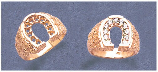2.25-2.5mm Sterling Silver or 10kt Gold Horseshoe Pre-Notched Blank Men's Ring Size 10 (Setting 163 330 31/143 330 31) - Perfect for Weddings, Engagements & Unique Jewelry Gifts