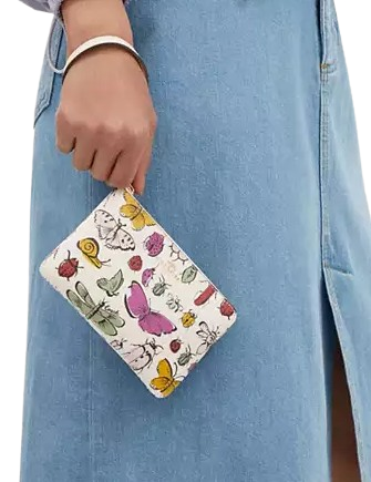 Coach Corner Zip Wristlet with Creature Print - Stylish Crossbody Wallet for Women | Perfect for Everyday Use, Travel & Shopping